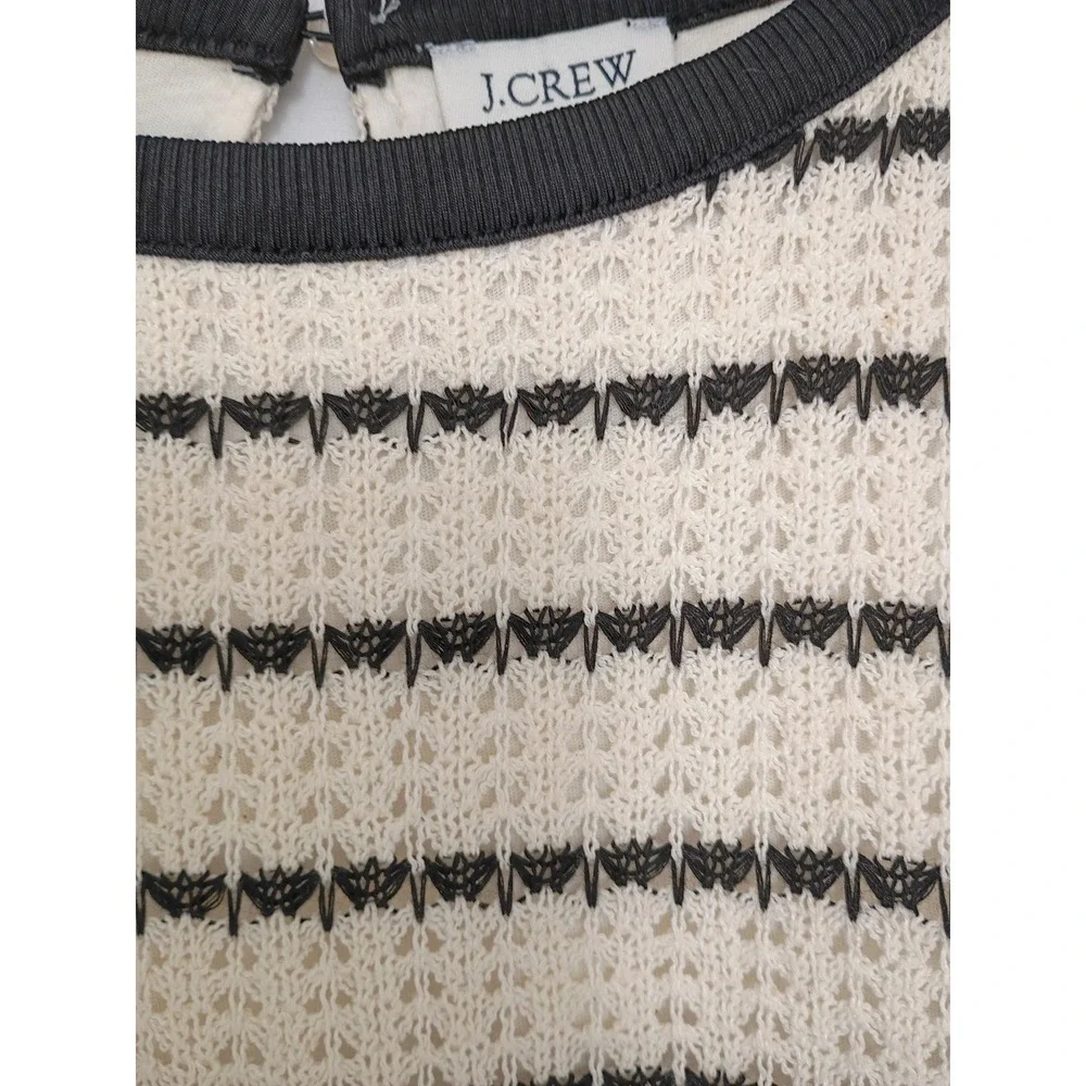 J.CREW NWT Striped Knit Textured‎ Sleeveless SHIFT DRESS Cream Black 33